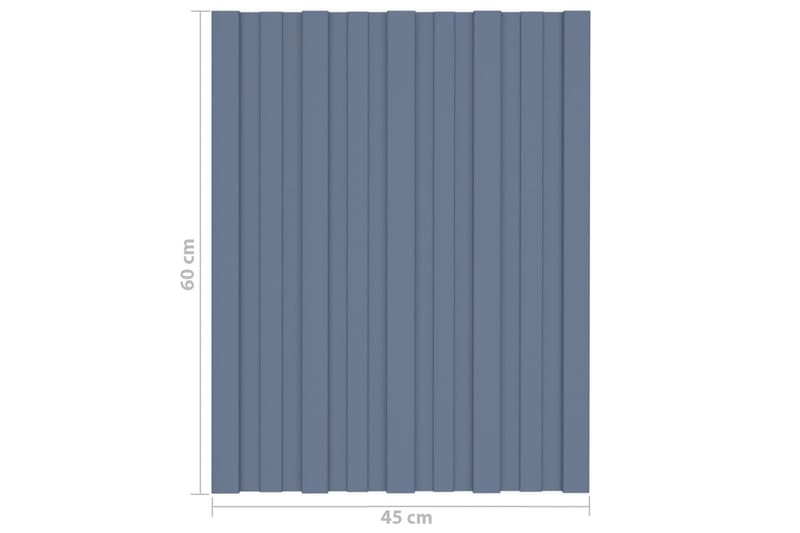 Takprofiler 36 st galvaniserat stål grå 60x45 cm - Takpanel & takskiva