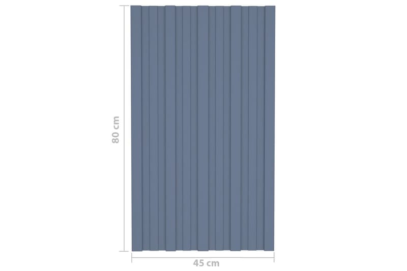 Takprofiler 36 st galvaniserat stål grå 80x45 cm - Takpanel & takskiva