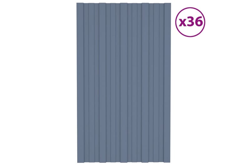 Takprofiler 36 st galvaniserat stål grå 80x45 cm - Hus & renovering - Bygg - Golv, vägg & tak - Skivmaterial & byggskiva - Takpanel & takskiva
