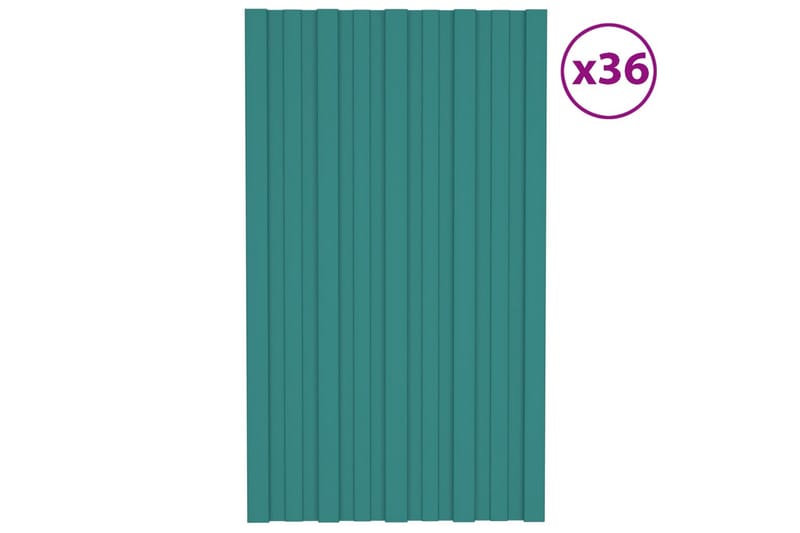 Takprofiler 36 st galvaniserat stål grön 80x45 cm - Hus & renovering - Bygg - Golv, vägg & tak - Skivmaterial & byggskiva - Takpanel & takskiva