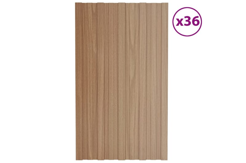 Takprofiler 36 st galvaniserat stål ljust trä 80x45 cm - Hus & renovering - Bygg - Golv, vägg & tak - Skivmaterial & byggskiva - Takpanel & takskiva