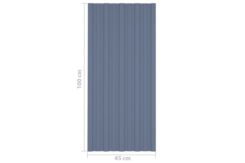 Takprofiler 36st galvaniserat stål grå 100x45 cm - Takpanel & takskiva