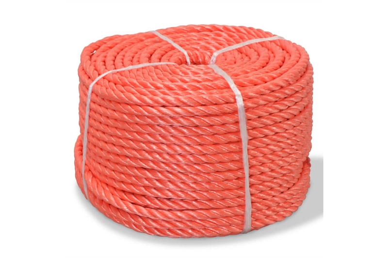 Tvinnat rep i polypropylen 10 mm 250 m orange - Orange - Hus & renovering - Bygg - Spik, skruv & infästning