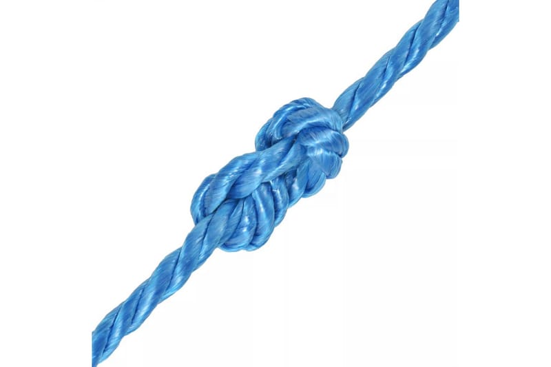 Tvinnat rep i polypropylen 6 mm 200 m blå - Blå - Tågvirke