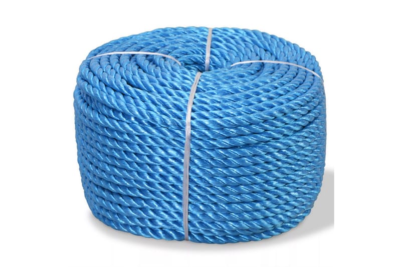 Tvinnat rep i polypropylen 6 mm 200 m blå - Blå - Tågvirke