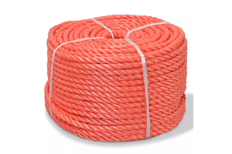 Tvinnat rep i polypropylen 12 mm 100 m orange - Hus & renovering - Bygg - Spik, skruv & infästning