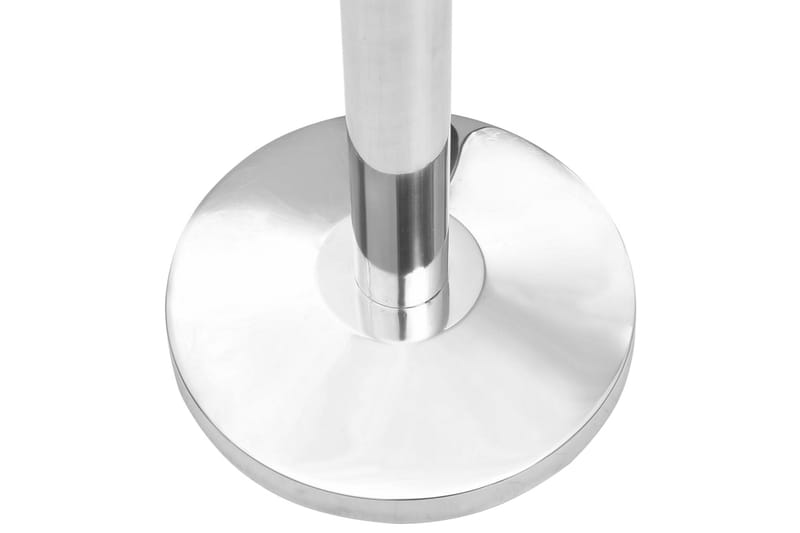 Avspärrningsstolpar med band 4 st rostfritt stål silver - Silver - Varningstejp & avspärrningsband