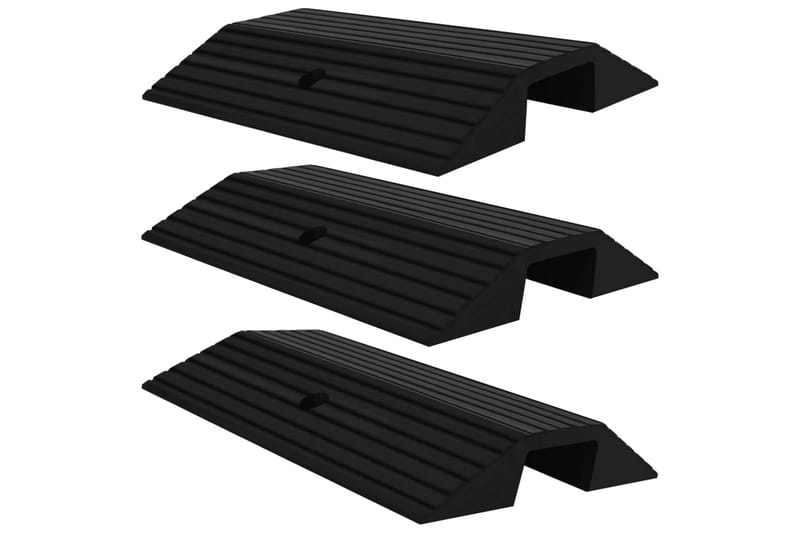 Tröskelramp med bro 3 st 49x39x7,5 cm gummi - Hus & renovering - Bygg - Trä & virke - Sockel & lister - Tröskel & nivålist