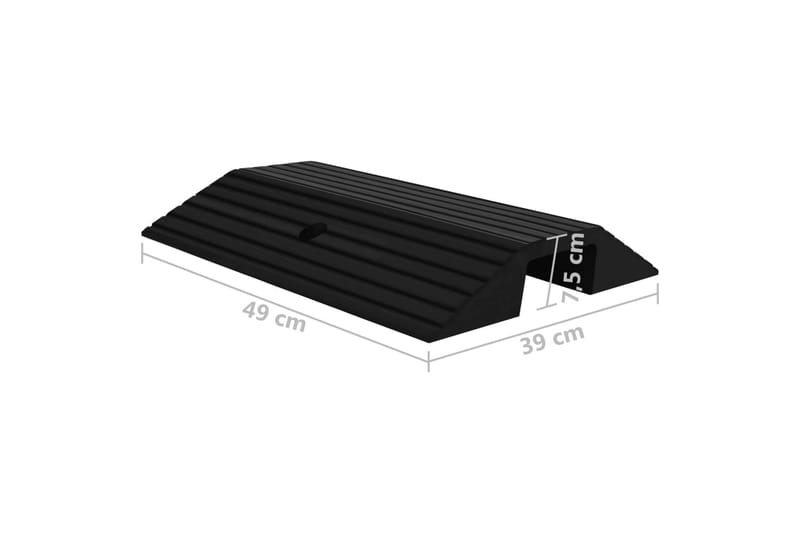 Tröskelramp med bro 3 st 49x39x7,5 cm gummi - Hus & renovering - Bygg - Trä & virke - Sockel & lister - Tröskel & nivålist