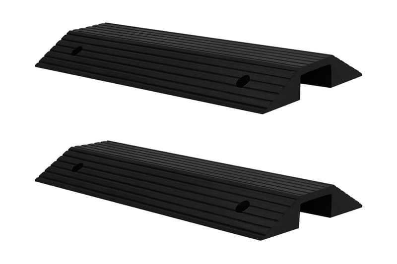 Tröskelramper med bro 2 st 80x40x8 cm gummi - Hus & renovering - Bygg - Trä & virke - Sockel & lister - Tröskel & nivålist