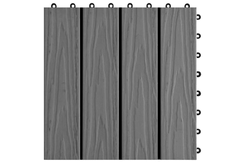 Trall 11 st djupt mönster WPC 30x30 cm 1 kvm grå - Grå - Altangolv & altandäck - Trall balkong - Utegolv & trallgolv - Trätrall & golvtrall