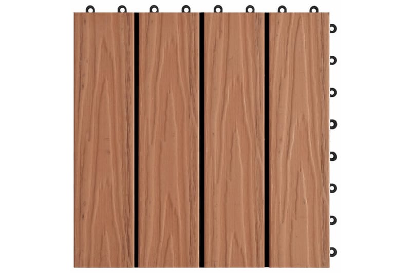 Trall 11 st djupt mönster WPC 30x30 cm 1 kvm ljusbrun - Brun - Altangolv & altandäck - Trall balkong - Utegolv & trallgolv - Trätrall & golvtrall