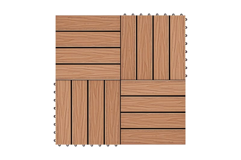 Trall 11 st djupt mönster WPC 30x30 cm 1 kvm teakfärg - Brun - Altangolv & altandäck - Trall balkong - Utegolv & trallgolv - Trätrall & golvtrall