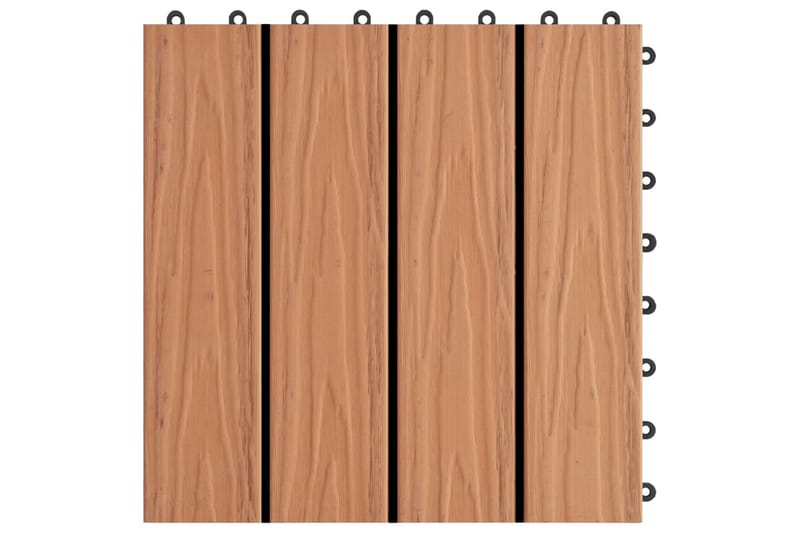 Trall 11 st djupt mönster WPC 30x30 cm 1 kvm teakfärg - Brun - Altangolv & altandäck - Trall balkong - Utegolv & trallgolv - Trätrall & golvtrall