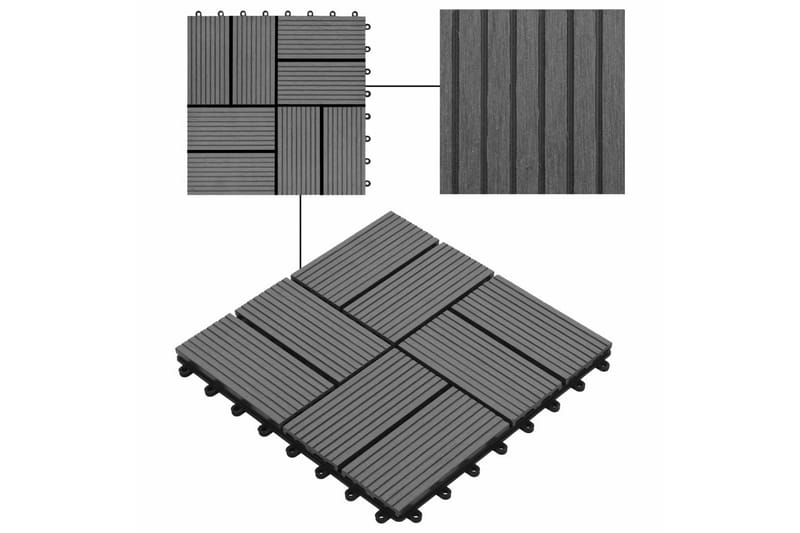 Trall 11 st WPC 30x30 cm 1 kvm grå - Grå - Altangolv & altandäck - Trall balkong - Utegolv & trallgolv - Trätrall & golvtrall