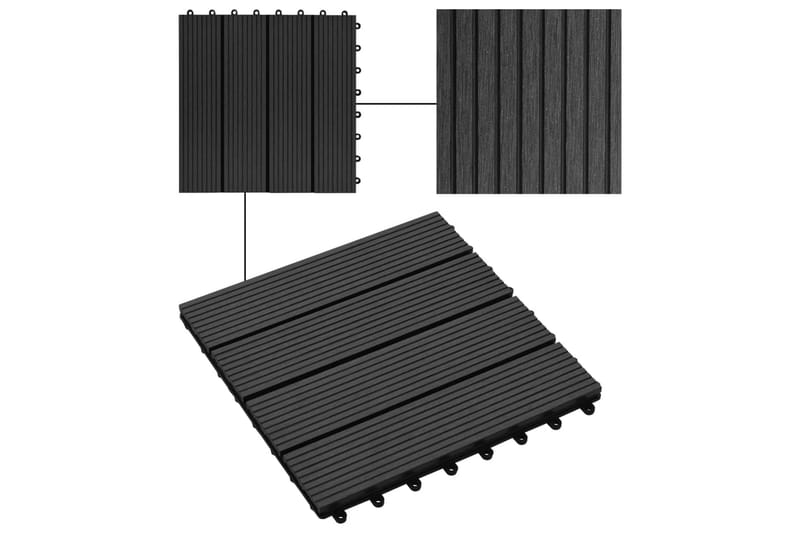 Trall 11 st WPC 30x30 cm 1 kvm svart - Svart - Altangolv & altandäck - Trall balkong - Utegolv & trallgolv - Trätrall & golvtrall