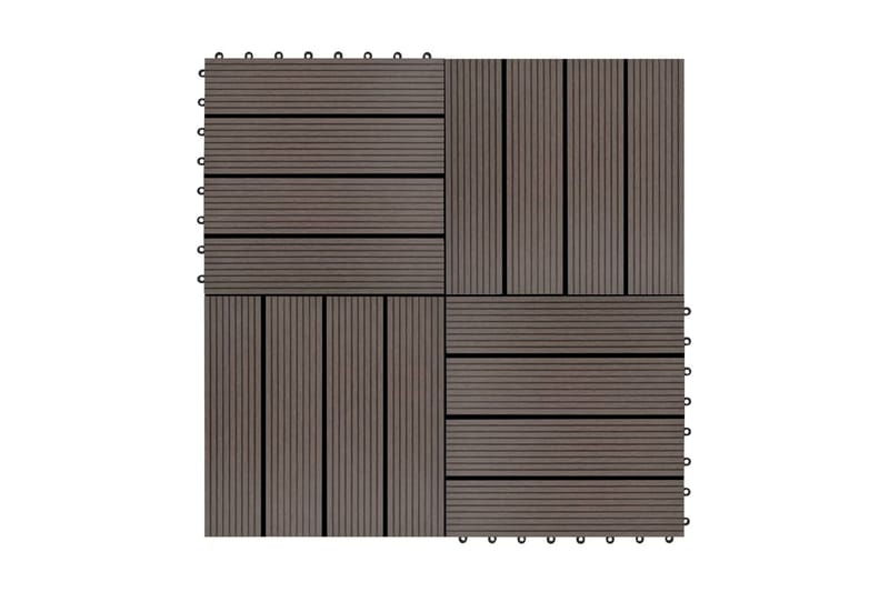 Trall 22 st 30x30 cm 2 kvm WPC mörkbrun - Brun - Altangolv & altandäck - Trall balkong - Utegolv & trallgolv - Trätrall & golvtrall