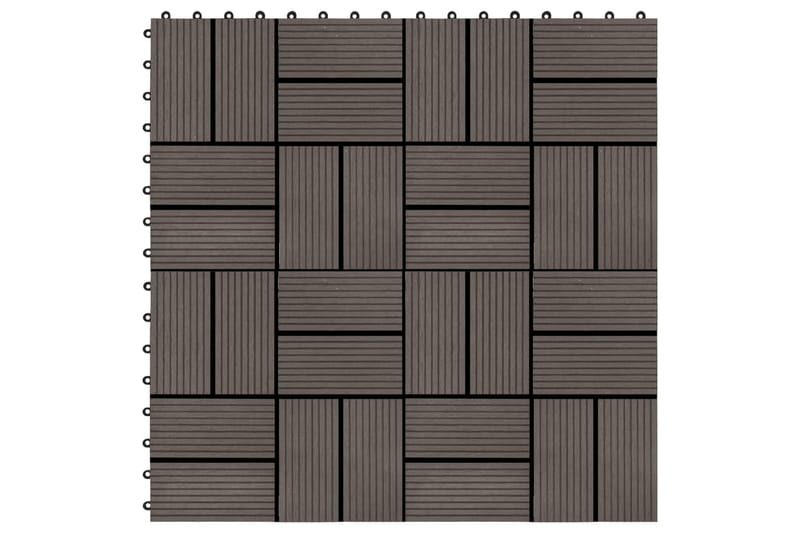 Trall 22 st 30x30 cm 2 kvm WPC mörkbrun - Brun - Altangolv & altandäck - Trall balkong - Utegolv & trallgolv - Trätrall & golvtrall