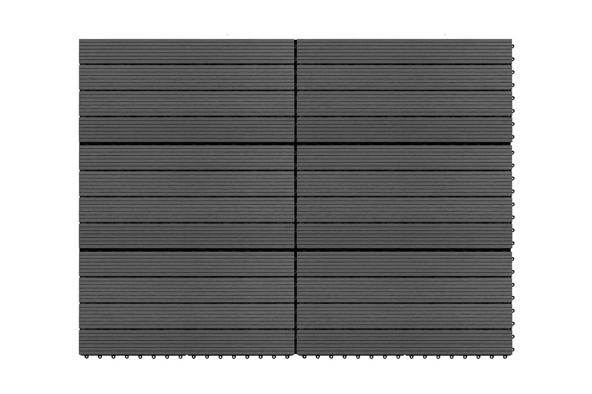 Markplattor 6 st WPC 60x30 cm 1,08 m² svart - Svart