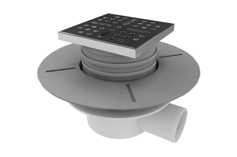 Avloppsrör för dusch, Silver/Ljusgrå