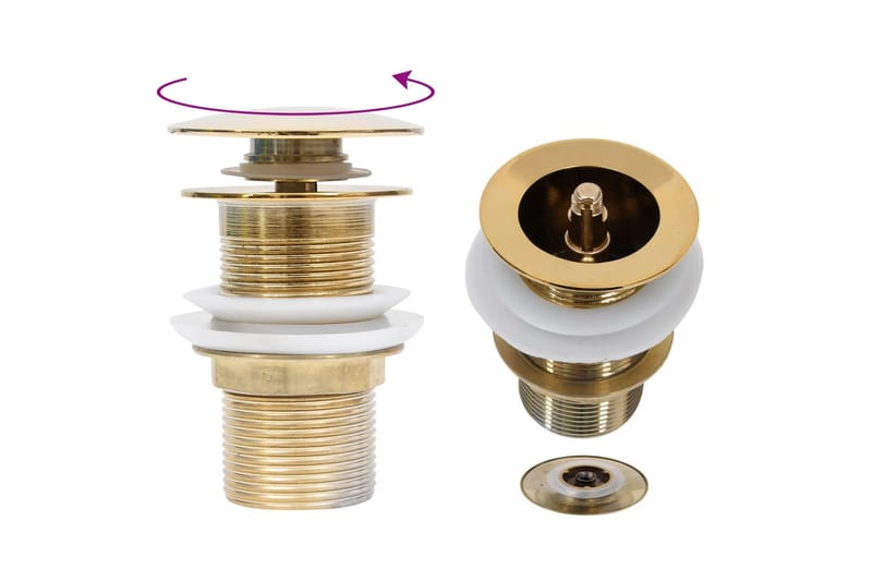 Pop-up bottenventil utan överflödesfunktion guld 6,4x6,4x9,1 - Guld - Hus & renovering - Kök & bad - Badrum - Tvättställ & handfat - Bottenventil tvättställ