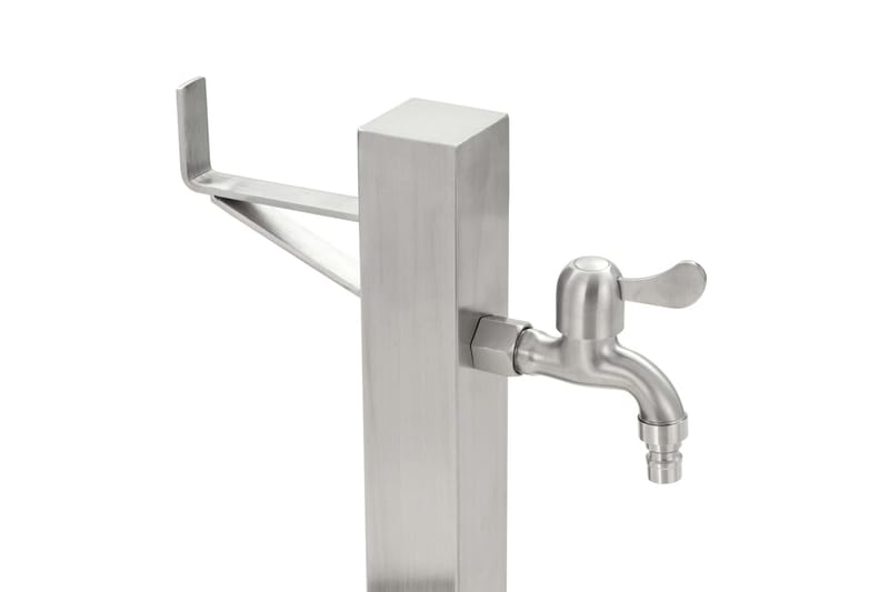 Vattenpost för trädgården 65 cm rostfritt stål fyrkantig - Silver - Hus & renovering - Bygg - Vatten & avlopp - Ventiler
