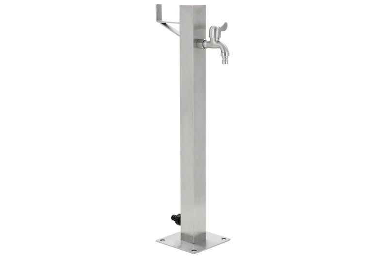 Vattenpost för trädgården 65 cm rostfritt stål fyrkantig - Silver - Hus & renovering - Bygg - Vatten & avlopp - Ventiler