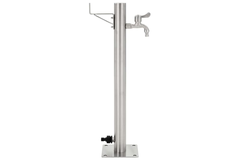 Vattenpost för trädgården 65 cm rostfritt stål rund - Silver - Hus & renovering - Bygg - Vatten & avlopp - Ventiler