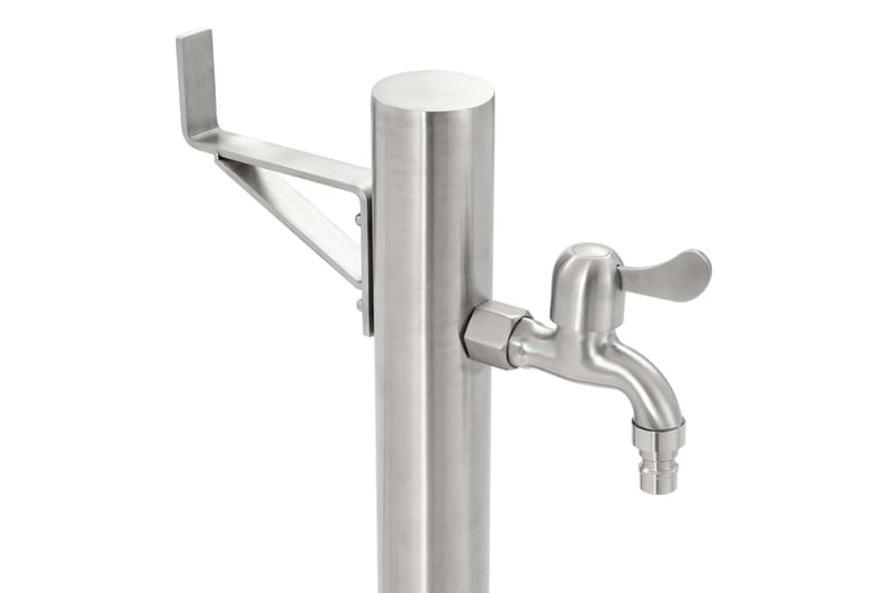 Vattenpost för trädgården 65 cm rostfritt stål rund - Silver - Hus & renovering - Bygg - Vatten & avlopp - Ventiler