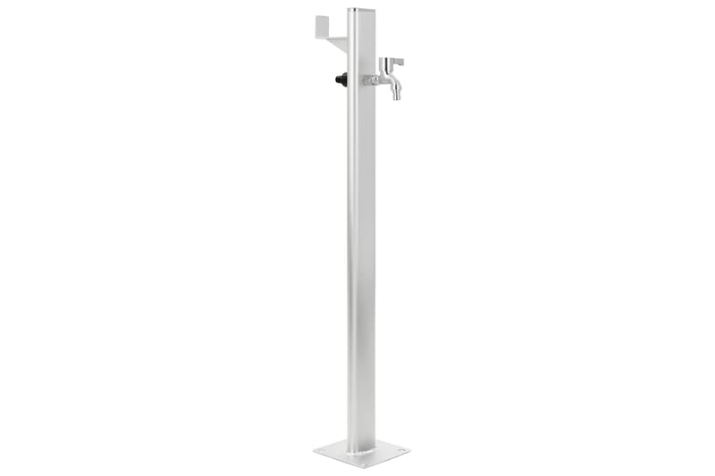 Vattenpost för trädgården 95 cm aluminium - Silver - Vattenpostventil