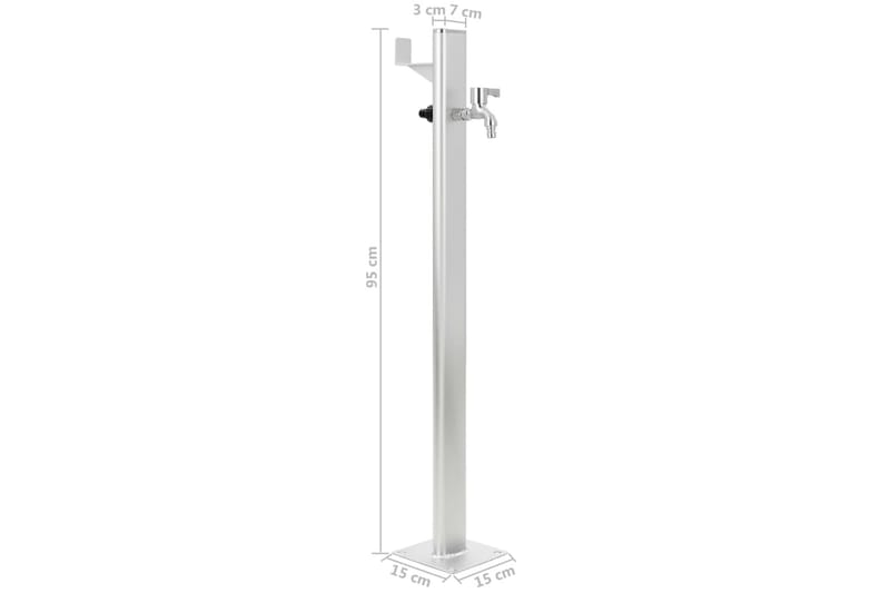 Vattenpost för trädgården 95 cm aluminium - Silver - Hus & renovering - Bygg - Vatten & avlopp - Ventiler