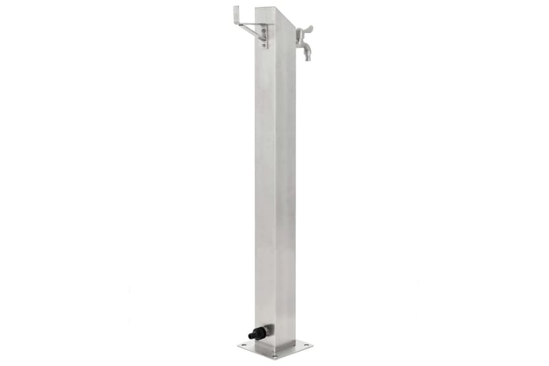 Vattenpost för trädgården 95 cm rostfritt stål fyrkantig - Silver - Hus & renovering - Bygg - Vatten & avlopp - Ventiler
