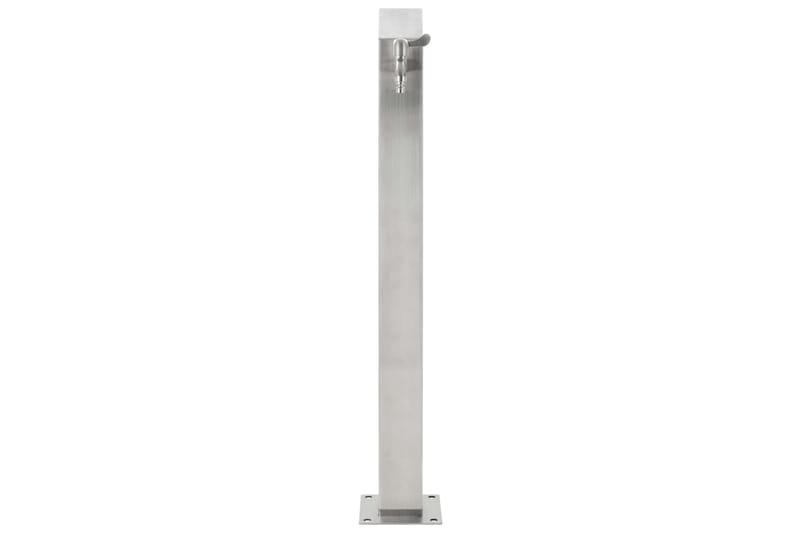 Vattenpost för trädgården 95 cm rostfritt stål fyrkantig - Silver - Hus & renovering - Bygg - Vatten & avlopp - Ventiler