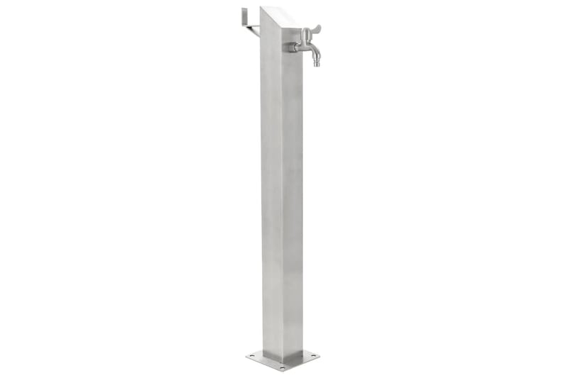 Vattenpost för trädgården 95 cm rostfritt stål fyrkantig - Silver - Hus & renovering - Bygg - Vatten & avlopp - Ventiler