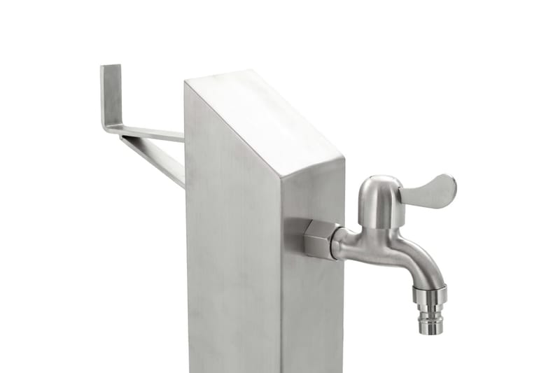 Vattenpost för trädgården 95 cm rostfritt stål fyrkantig - Silver - Hus & renovering - Bygg - Vatten & avlopp - Ventiler