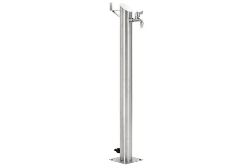 Vattenpost för trädgården 95 cm rostfritt stål rund - Silver - Hus & renovering - Bygg - Vatten & avlopp - Ventiler