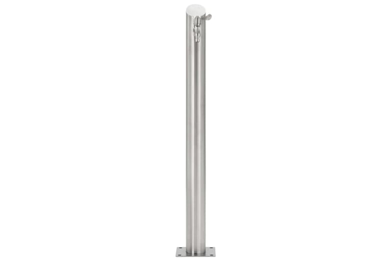 Vattenpost för trädgården 95 cm rostfritt stål rund - Silver - Hus & renovering - Bygg - Vatten & avlopp - Ventiler
