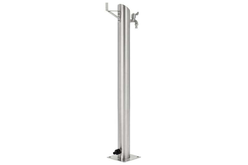 Vattenpost för trädgården 95 cm rostfritt stål rund - Silver - Hus & renovering - Bygg - Vatten & avlopp - Ventiler