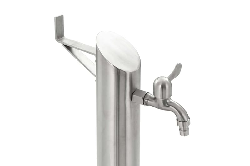 Vattenpost för trädgården 95 cm rostfritt stål rund - Silver - Hus & renovering - Bygg - Vatten & avlopp - Ventiler