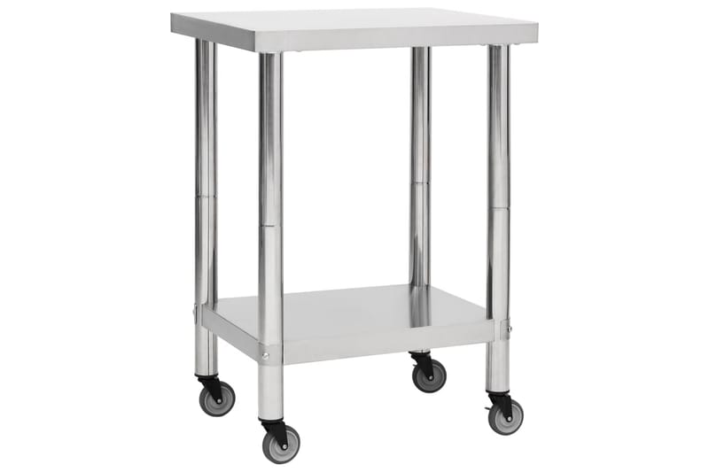 Arbetsbord med hjul 60x45x85 cm rostfritt stål - Garageinredning & garageförvaring - Arbetsbänk