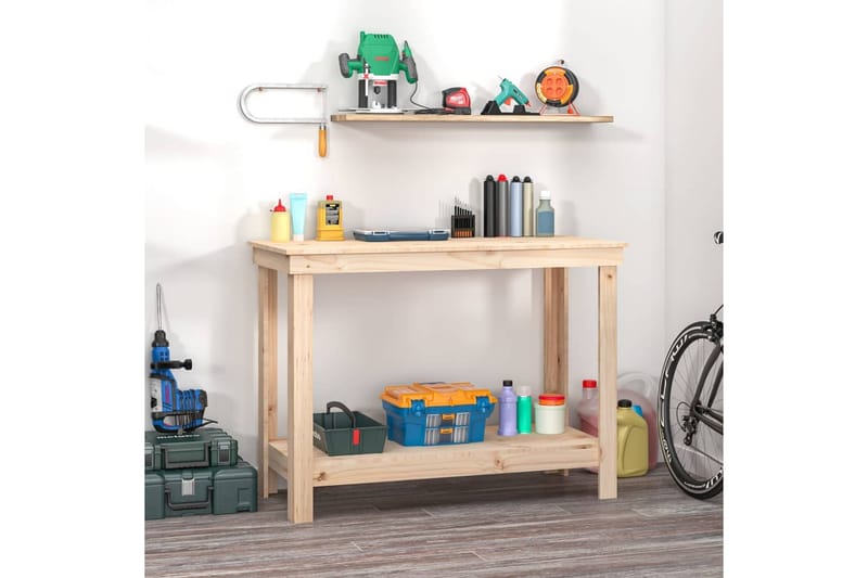 beBasic Skobänk 110x50x80 cm massiv furu - Brown - Hus & renovering - Garage & verkstad - Garageinredning & garageförvaring