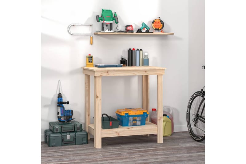 beBasic Skobänk 80x50x80 cm massiv furu - Brown - Hus & renovering - Garage & verkstad - Garageinredning & garageförvaring