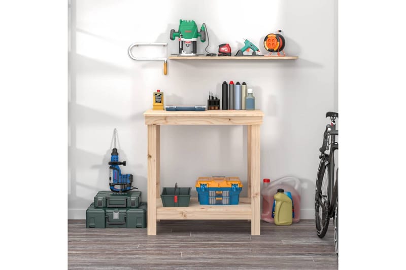 beBasic Skobänk 80x50x80 cm massiv furu - Brown - Hus & renovering - Garage & verkstad - Garageinredning & garageförvaring