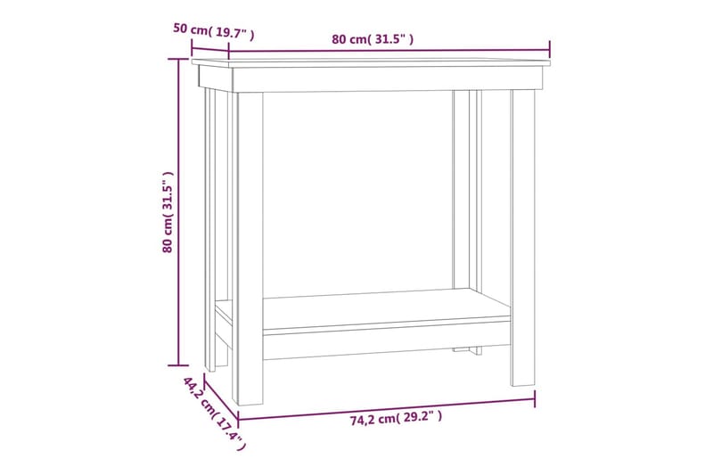 beBasic Skobänk 80x50x80 cm massiv furu - Brown - Garageinredning & garageförvaring - Arbetsbänk