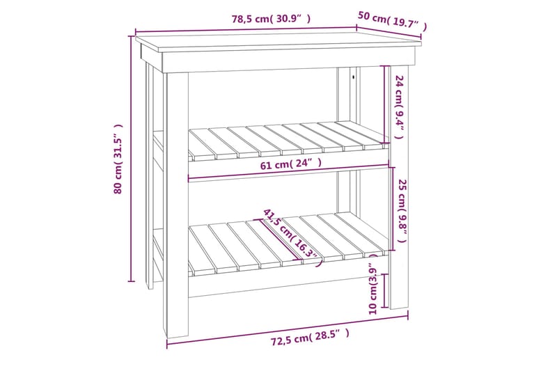 beBasic Skobänk grå 78,5x50x80 cm massiv furu - Grey - Garageinredning & garageförvaring - Arbetsbänk