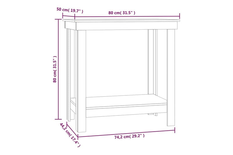 beBasic Skobänk svart 80x50x80 cm massiv furu - Black - Garageinredning & garageförvaring - Arbetsbänk