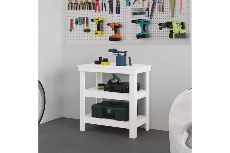 beBasic Skobänk vit 78,5x50x80 cm massiv furu - White - Hus & renovering - Garage & verkstad - Garageinredning & garageförvaring