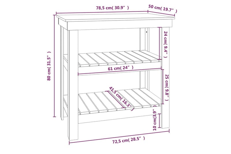 beBasic Skobänk vit 78,5x50x80 cm massiv furu - White - Garageinredning & garageförvaring - Arbetsbänk