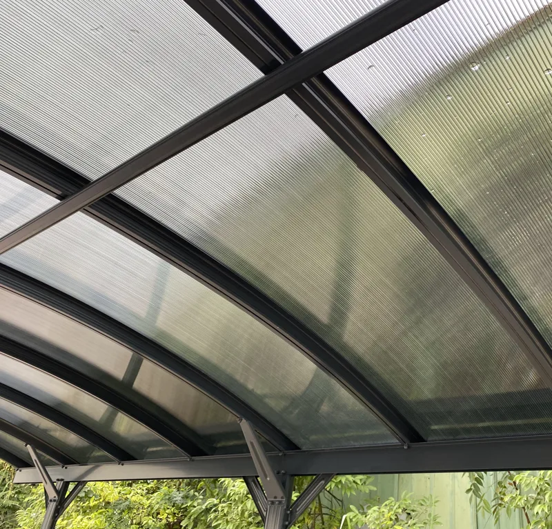 Carport 17 m² | 570 x 303 cm | Aluminiumram med kanalplasttak | Hållbar design - Mörkgrå - Hus & renovering - Garage & verkstad - Carport
