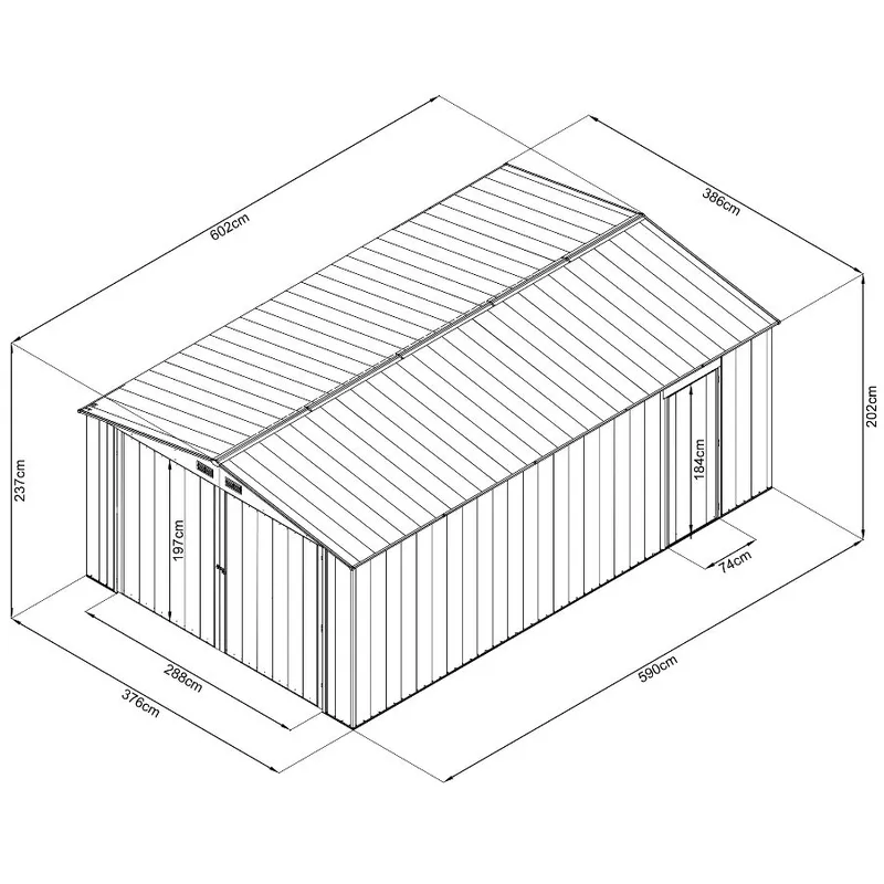 Plåtgarage 23m² | Dubbel dörr | Komplett byggsats | Premium - Hus & renovering - Garage & verkstad - Garagehus